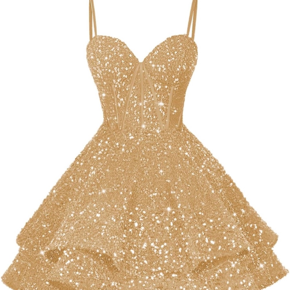 Gold Sequin Mini Dress